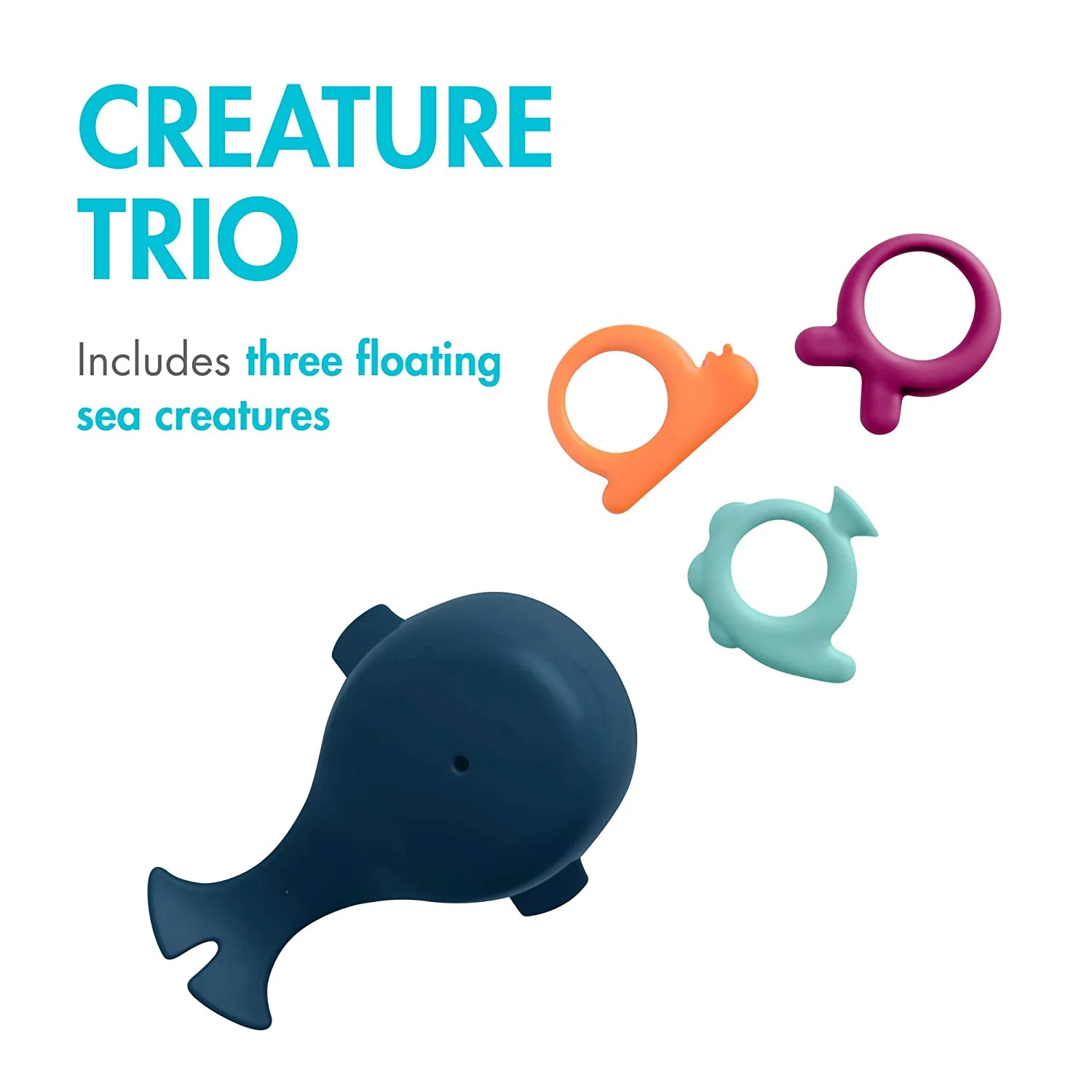 Chomp Hungry Whale Bath Toy - Navy by Boon - Image 4