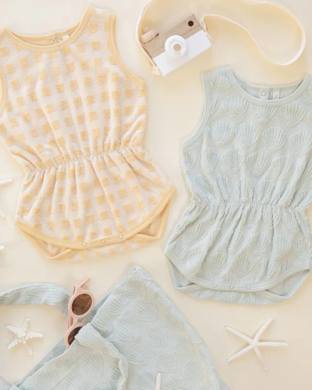 Cinch Playsuit - Butterscotch Grid by Rylee + Cru - Image 2