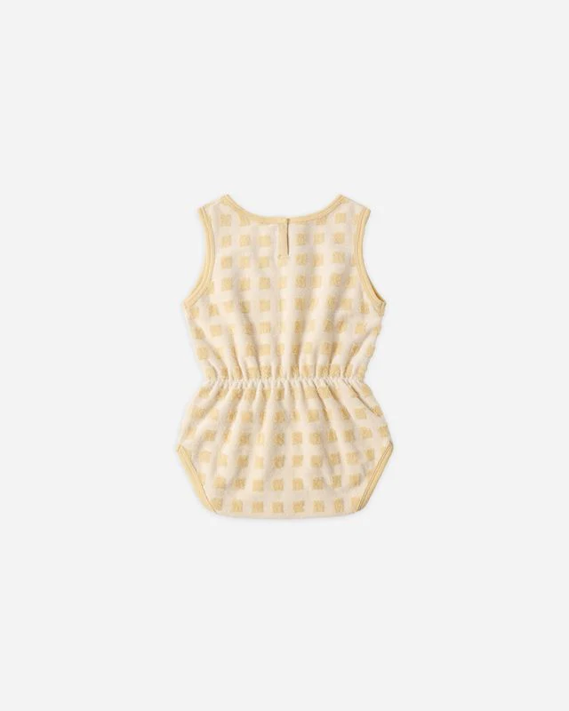 Cinch Playsuit - Butterscotch Grid by Rylee + Cru - Image 4