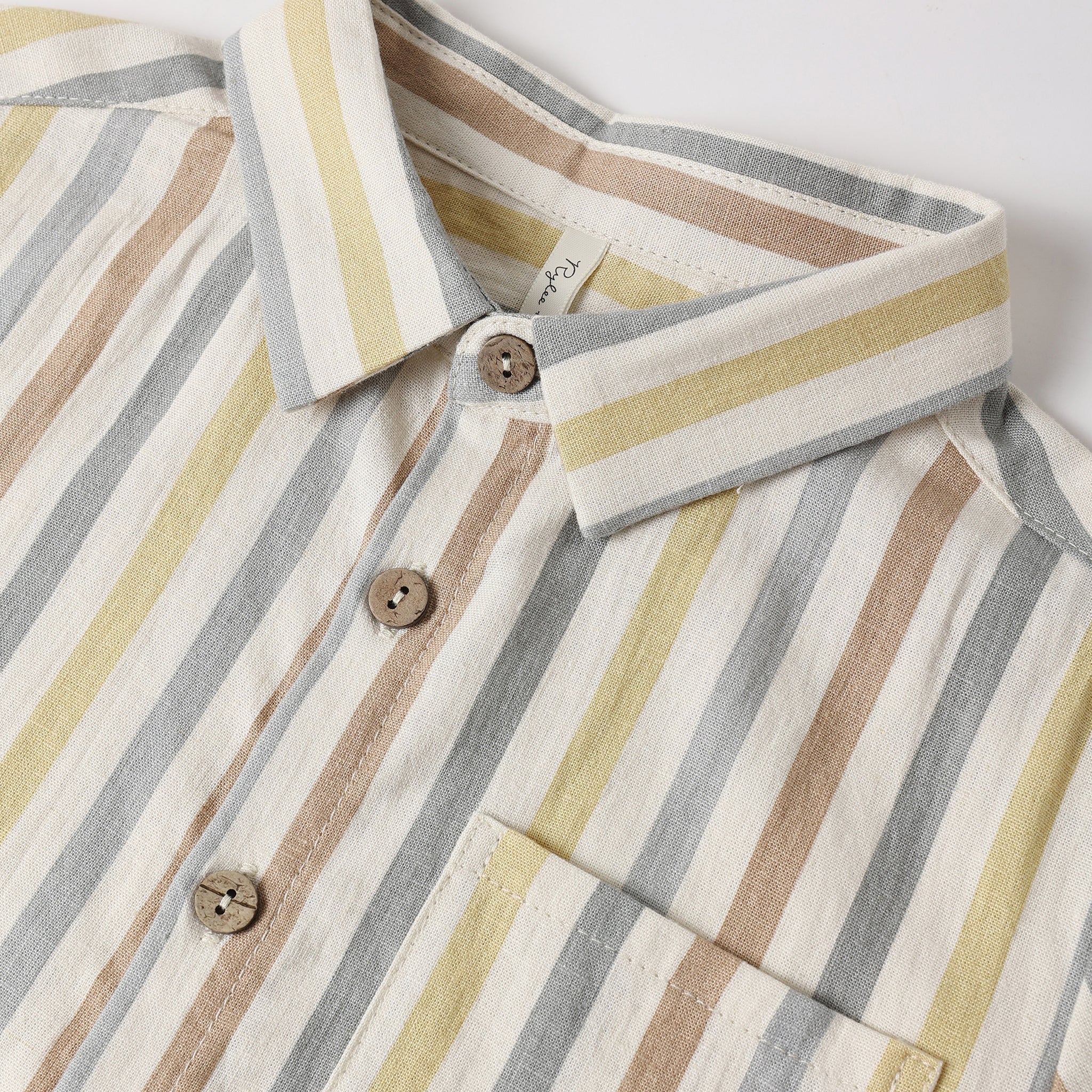 Collared Short Sleeve Shirt - Valencia Stripe by Rylee + Cru - Image 4