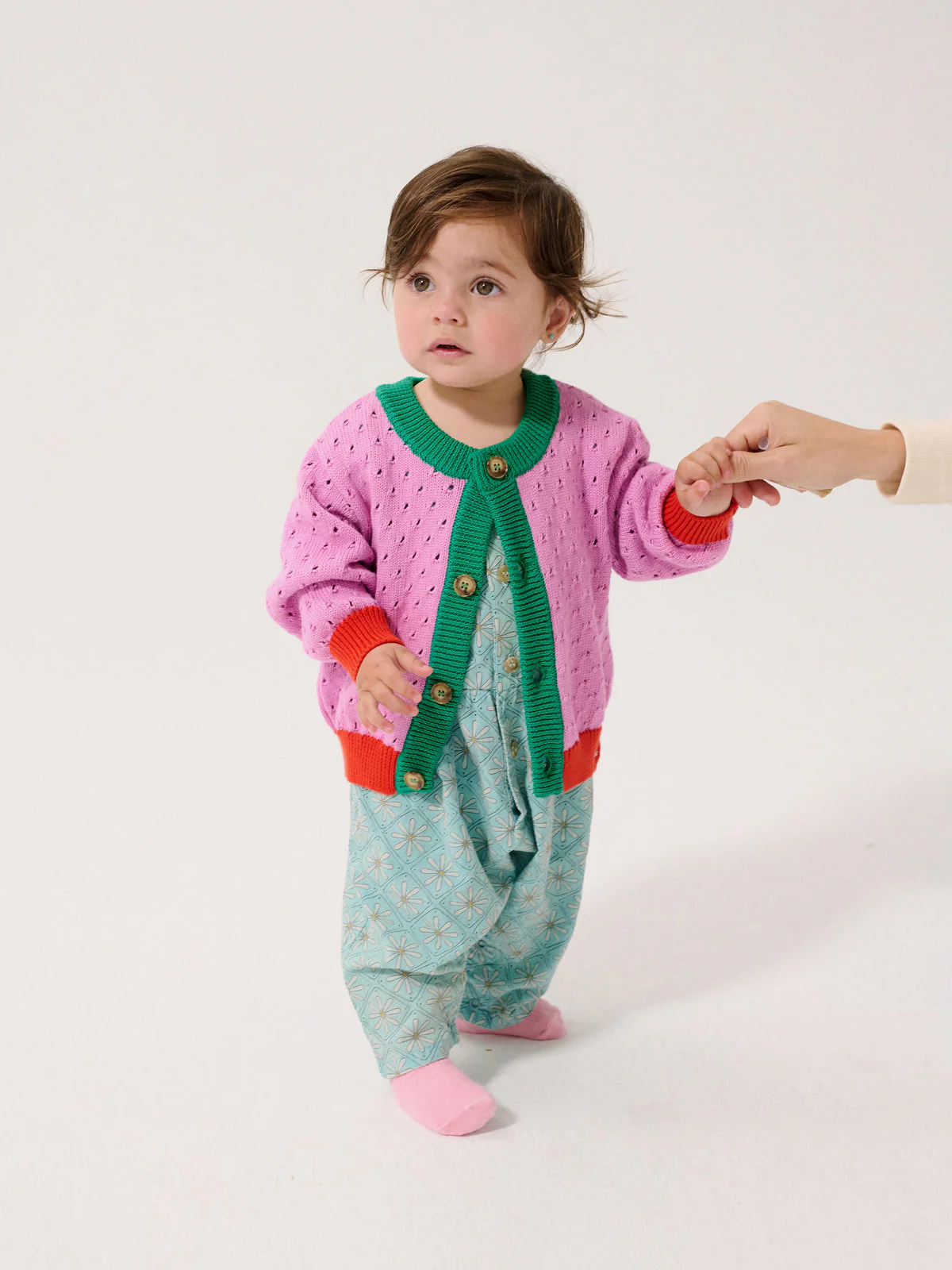 Color Block Open Work Cardigan by Bobo Choses - FINAL SALE - Image 3