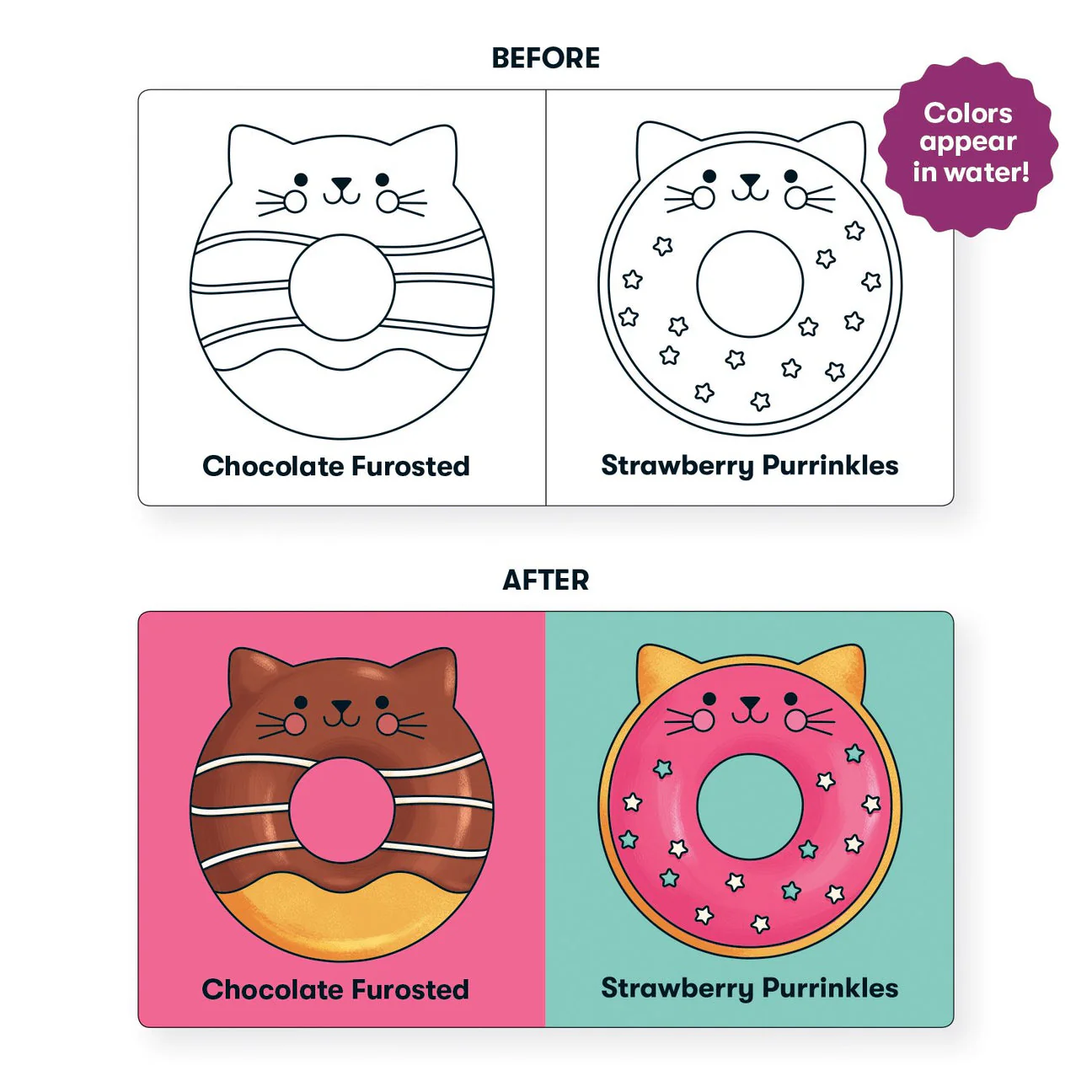 Color Magic Bath Book - Cat Donuts - Image 2