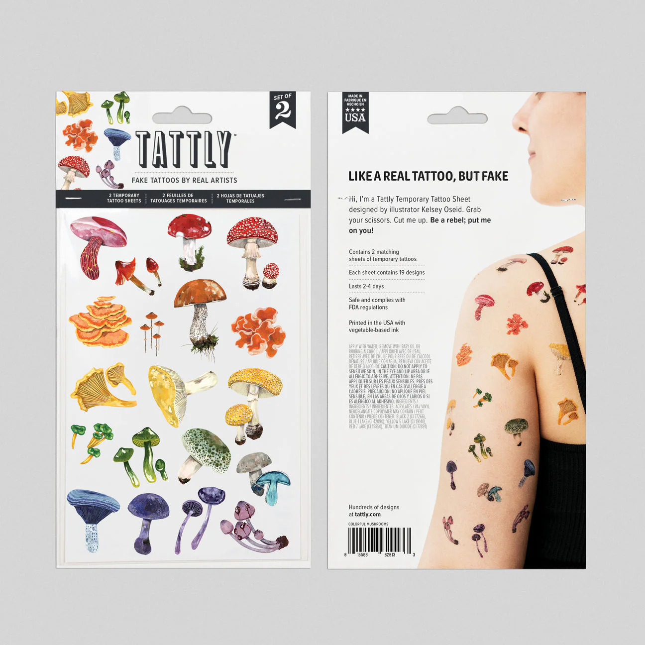 Colorful Mushrooms Sheet Tattoos - Set of 2 by Tattly - Image 7