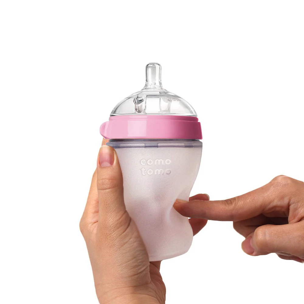 Comotomo Natural Feel Baby Bottle - 2 Pack Pink 5 Oz - Image 2