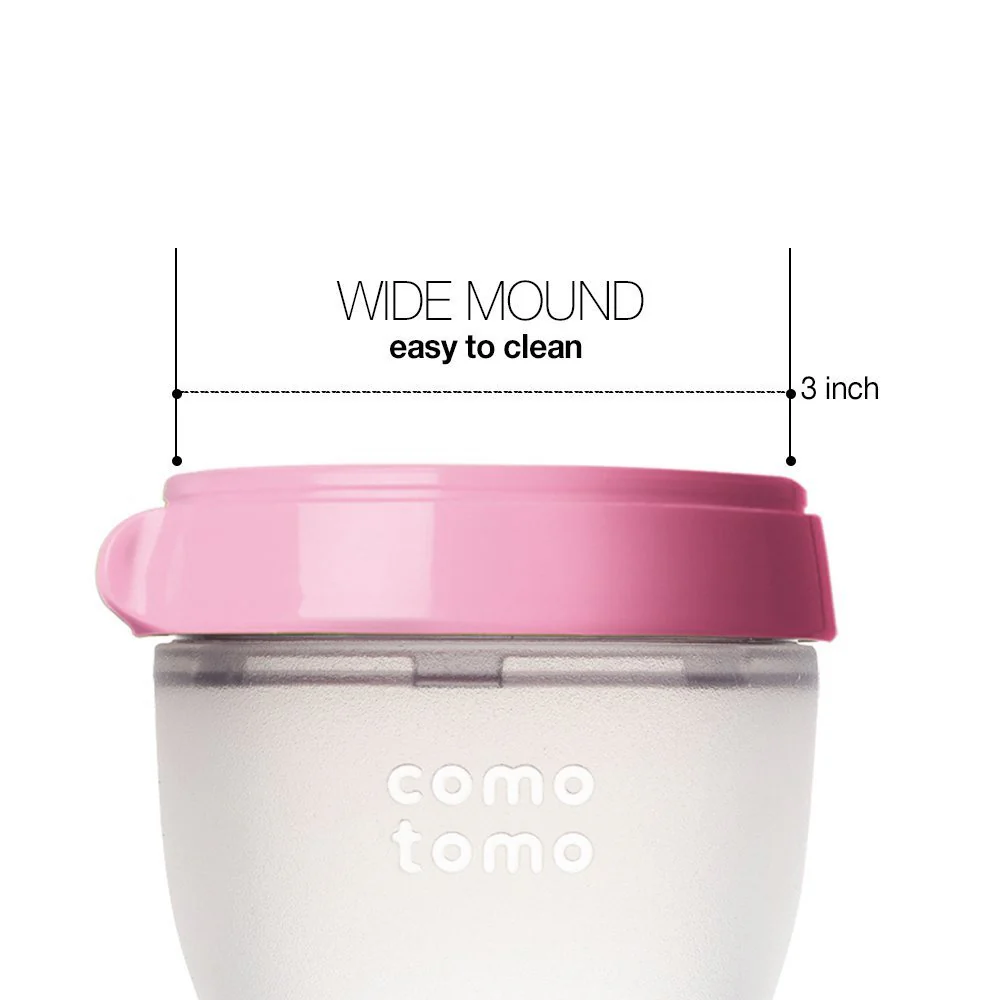 Comotomo Natural Feel Baby Bottle - 2 Pack Pink 5 Oz - Image 4