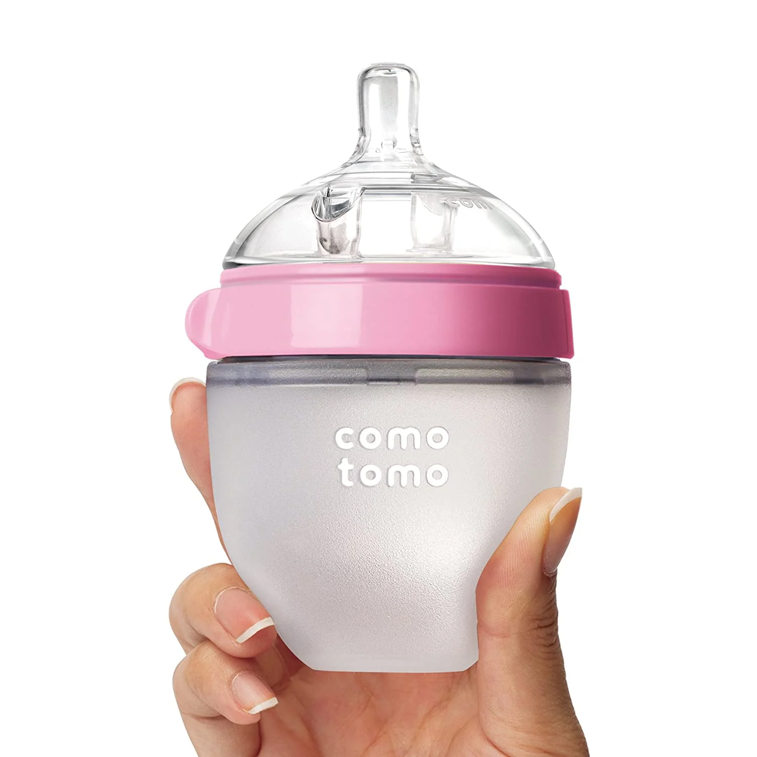 Comotomo Natural Feel Baby Bottle - Pink 5 Oz - Image 2