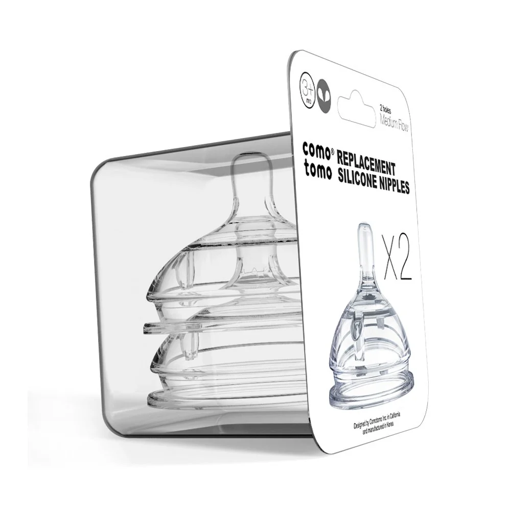 Comotomo Natural Teat Silicone Nipple - Medium Flow - Image 2