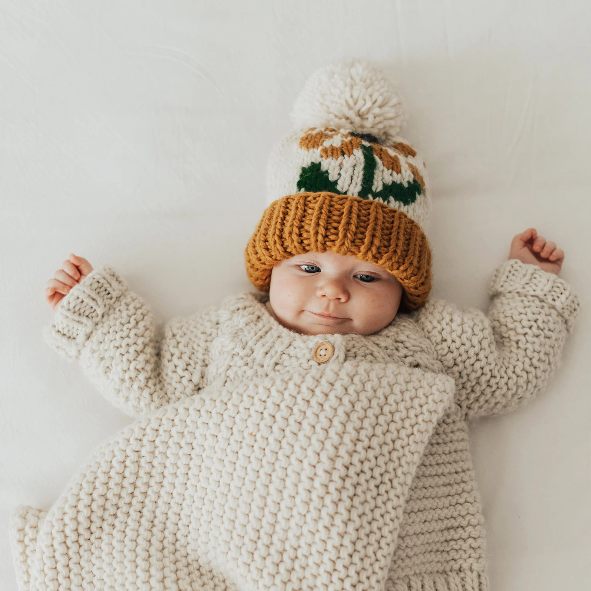 Coneflower Gold Knit Beanie Hat by Huggalugs - Image 2
