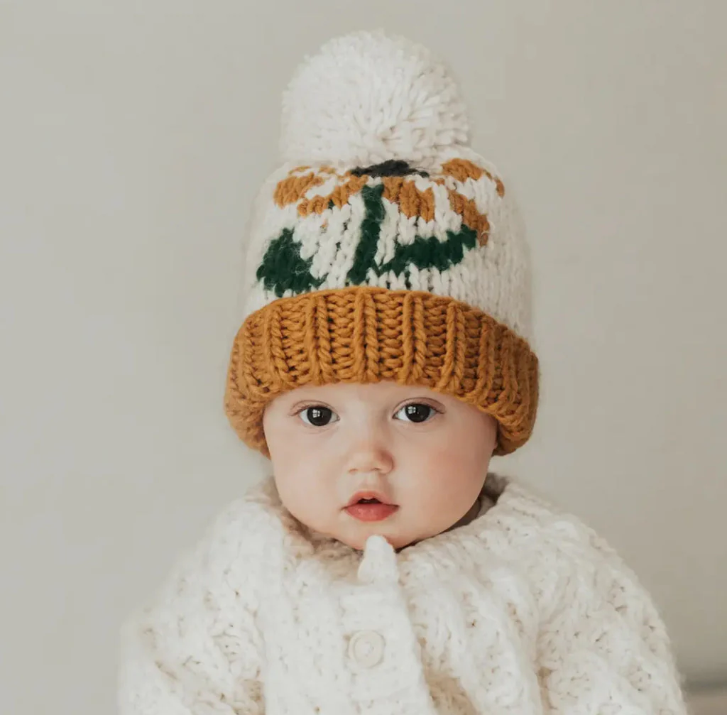 Coneflower Gold Knit Beanie Hat by Huggalugs - Image 3