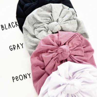 Cotton Bow Baby Turban - Peony by Golden Dot Lane