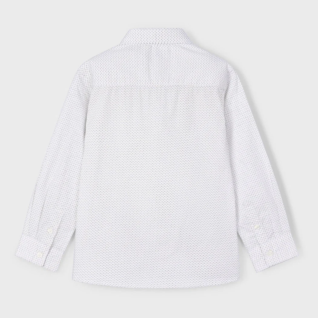 Cotton Button Down Shirt - White by Mayoral - FINAL SALE - Image 2
