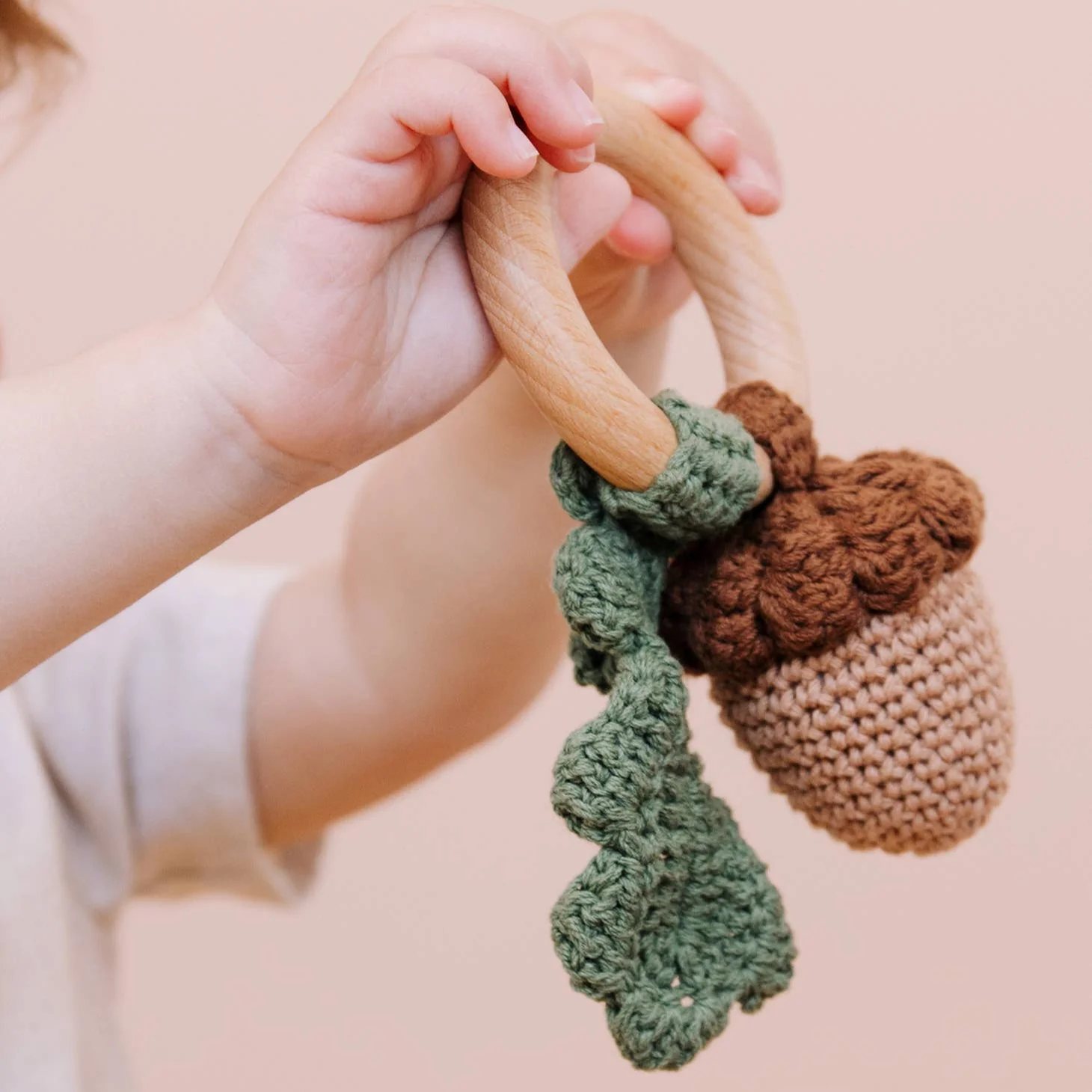 Cotton Crochet Rattle Teether - Acorn by The Blueberry Hill - Image 2