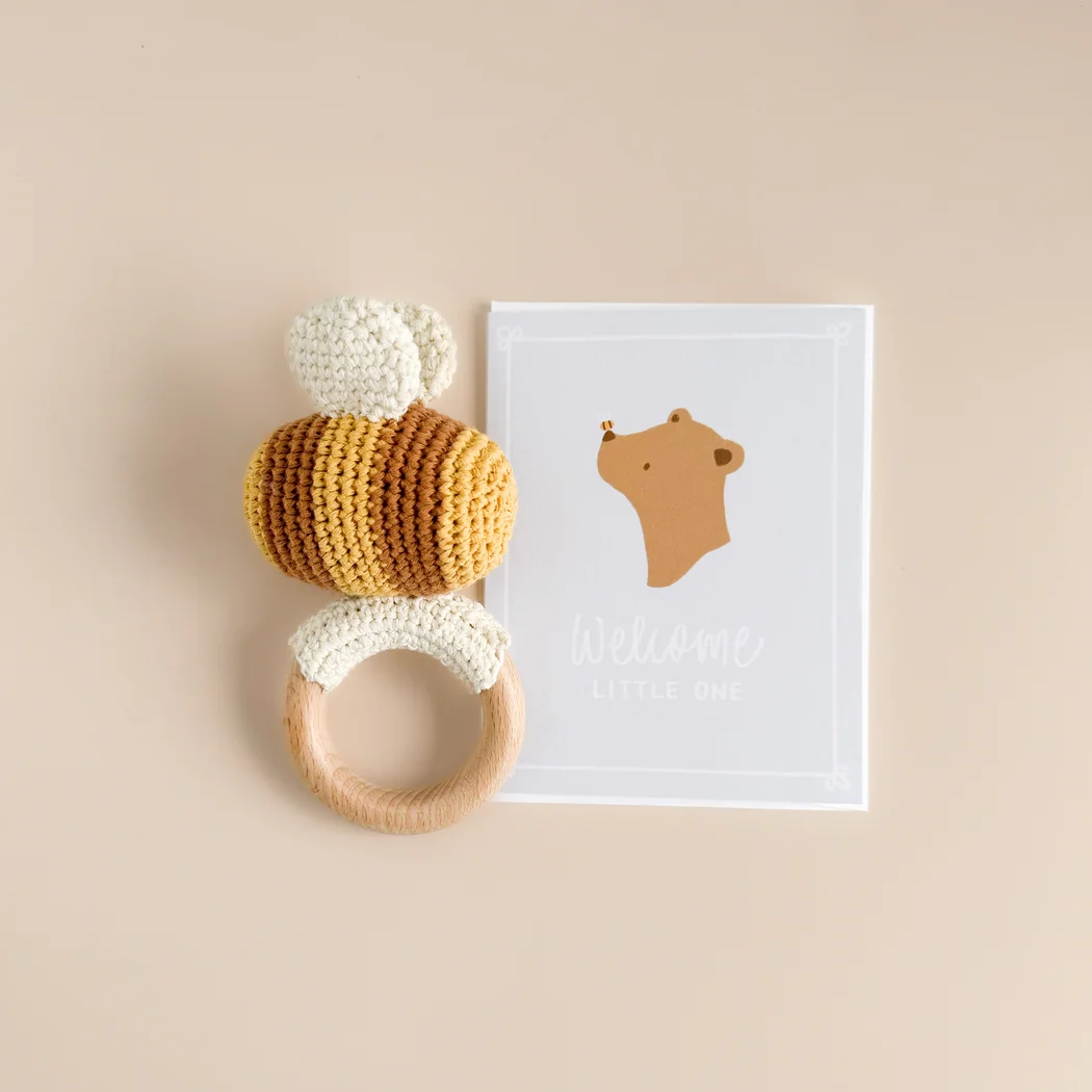 Cotton Crochet Rattle Teether - Bee by The Blueberry Hill - Image 2