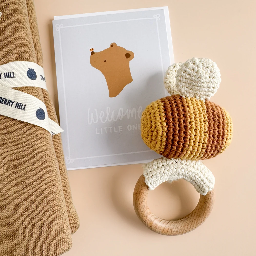 Cotton Crochet Rattle Teether - Bee by The Blueberry Hill - Image 6