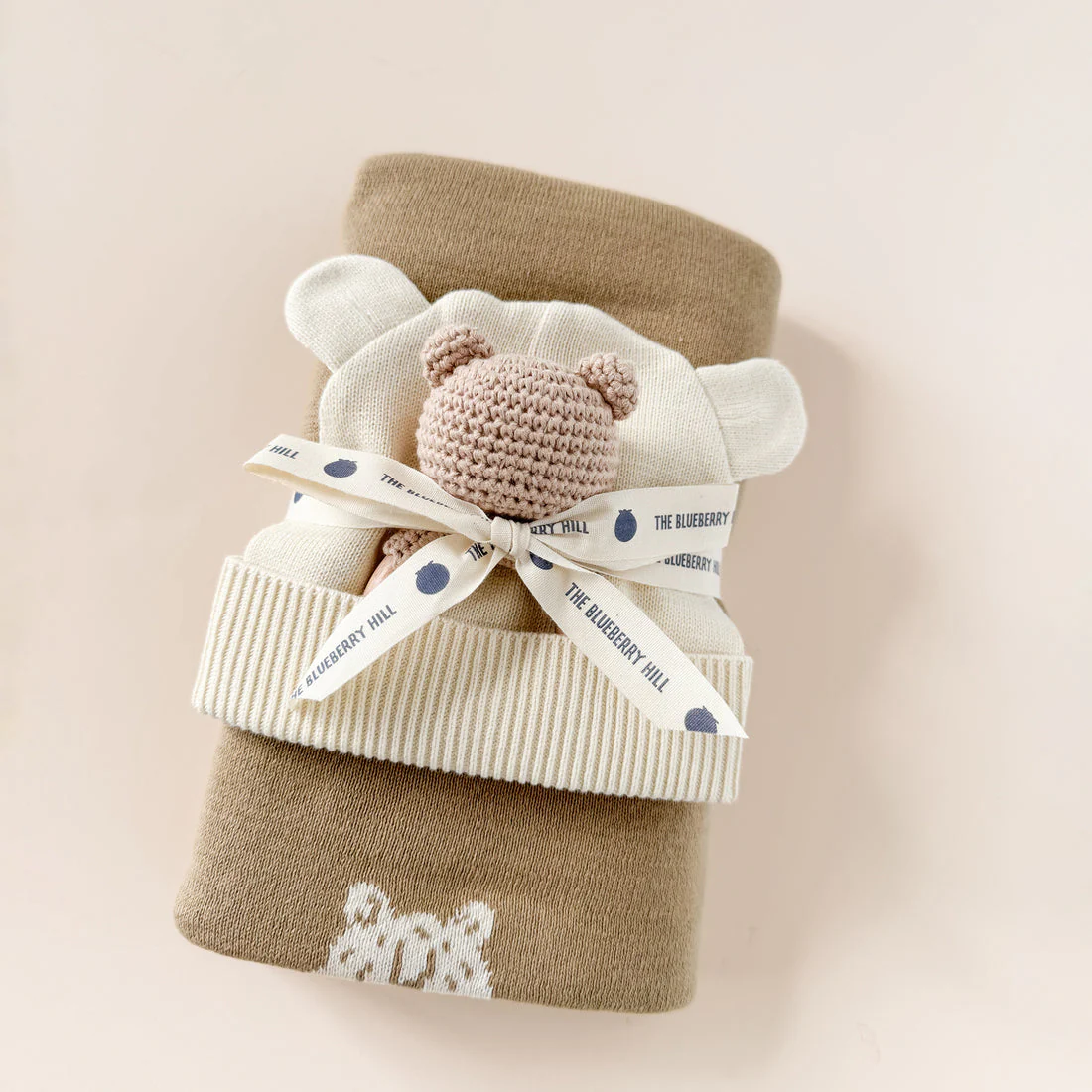 Cotton Crochet Rattle Teether - Brown Bear by The Blueberry Hill - Image 2