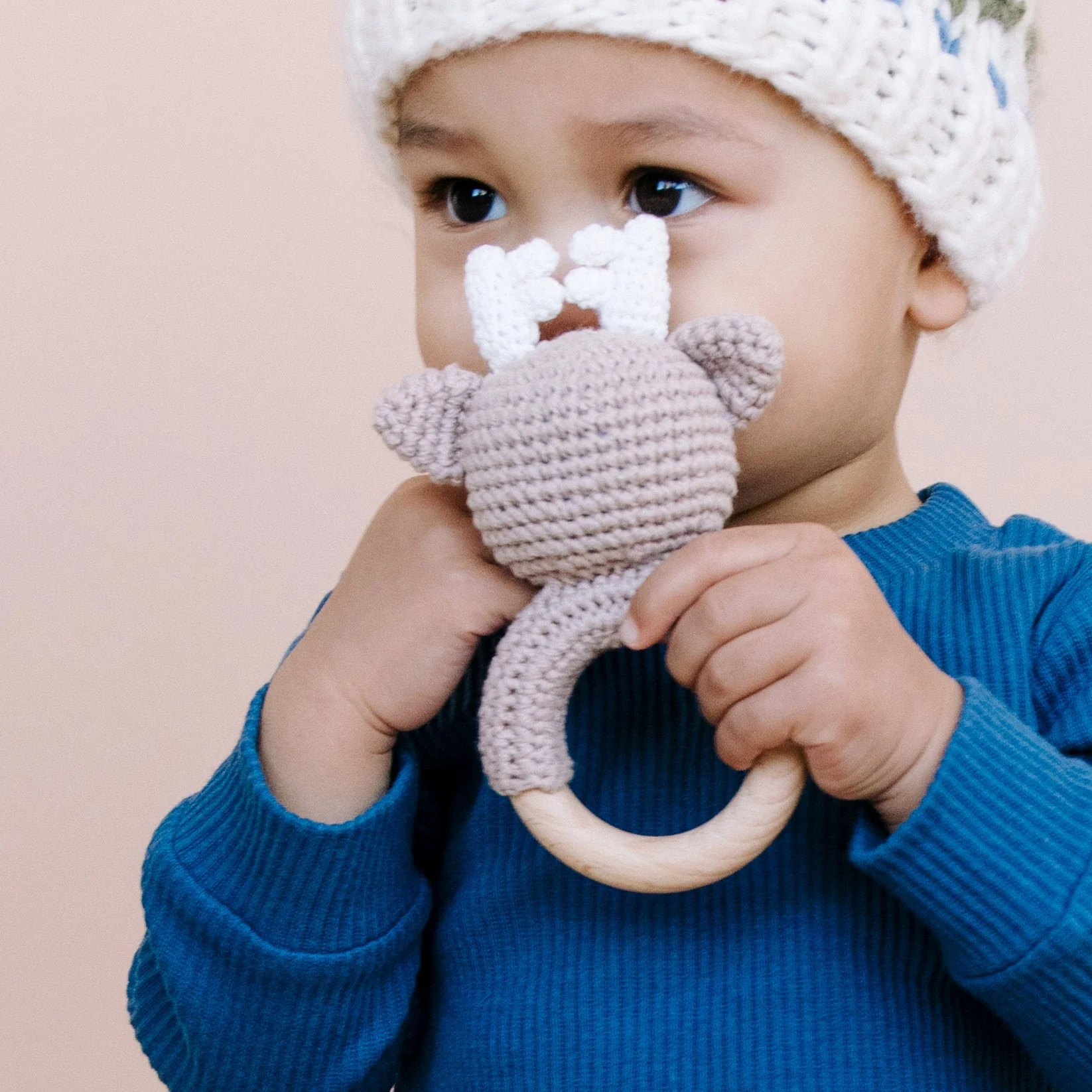 Cotton Crochet Rattle Teether - Deer by The Blueberry Hill - Image 2