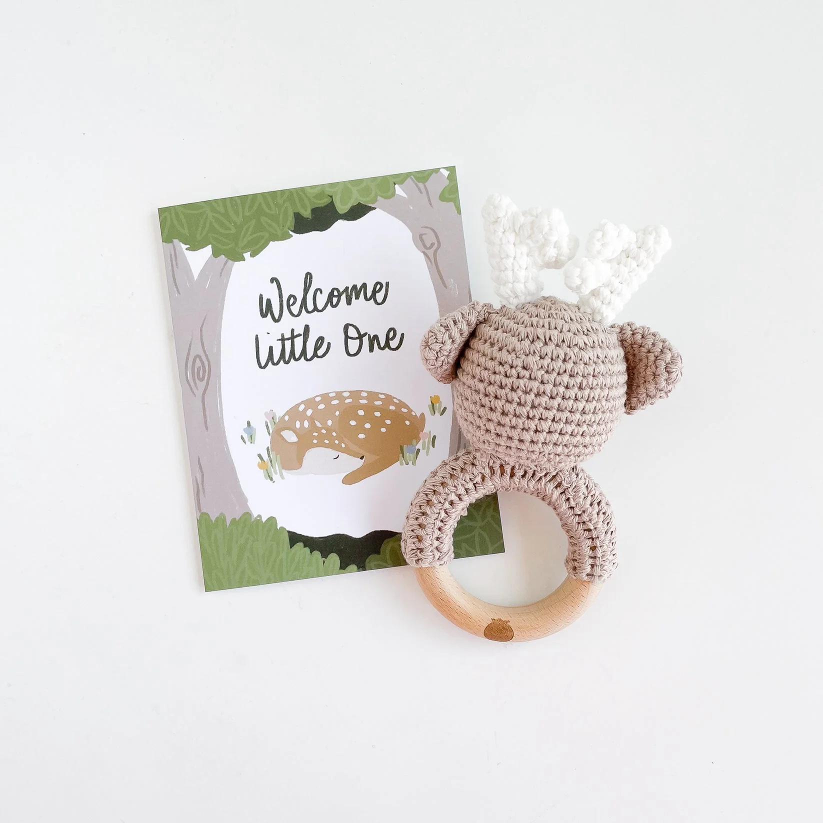 Cotton Crochet Rattle Teether - Deer by The Blueberry Hill - Image 4