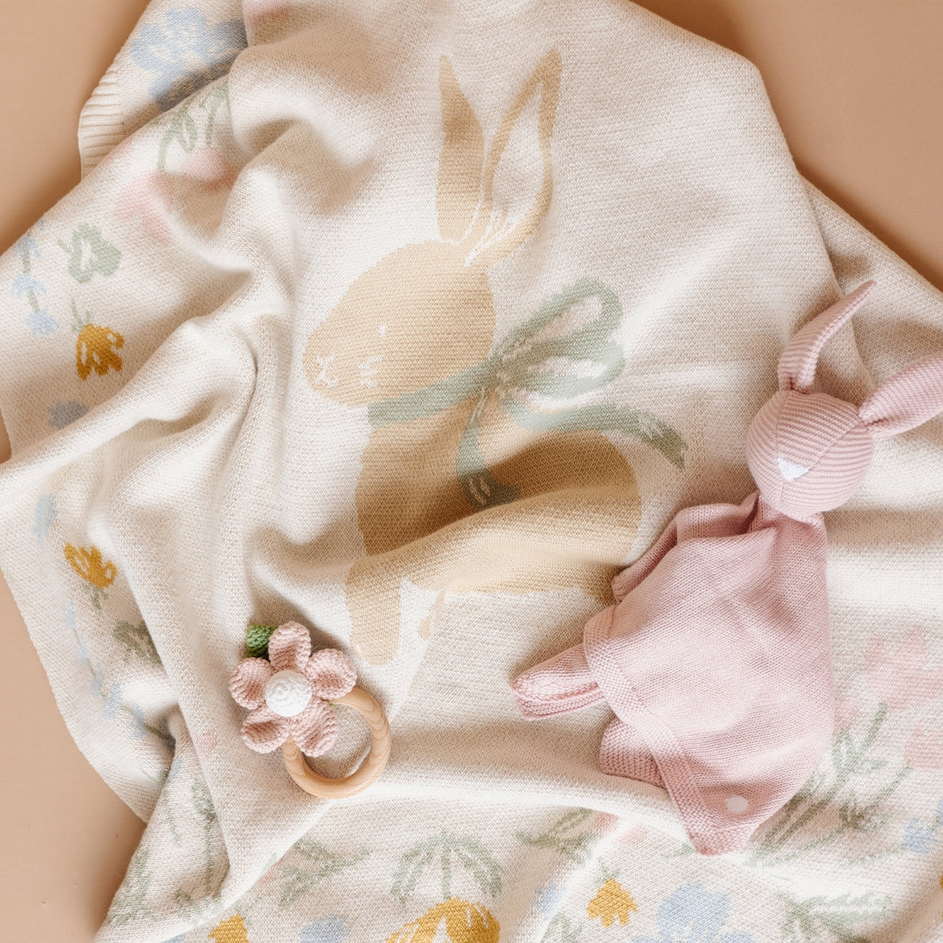 Cotton Crochet Rattle Teether - Pink Flower by The Blueberry Hill - Image 8