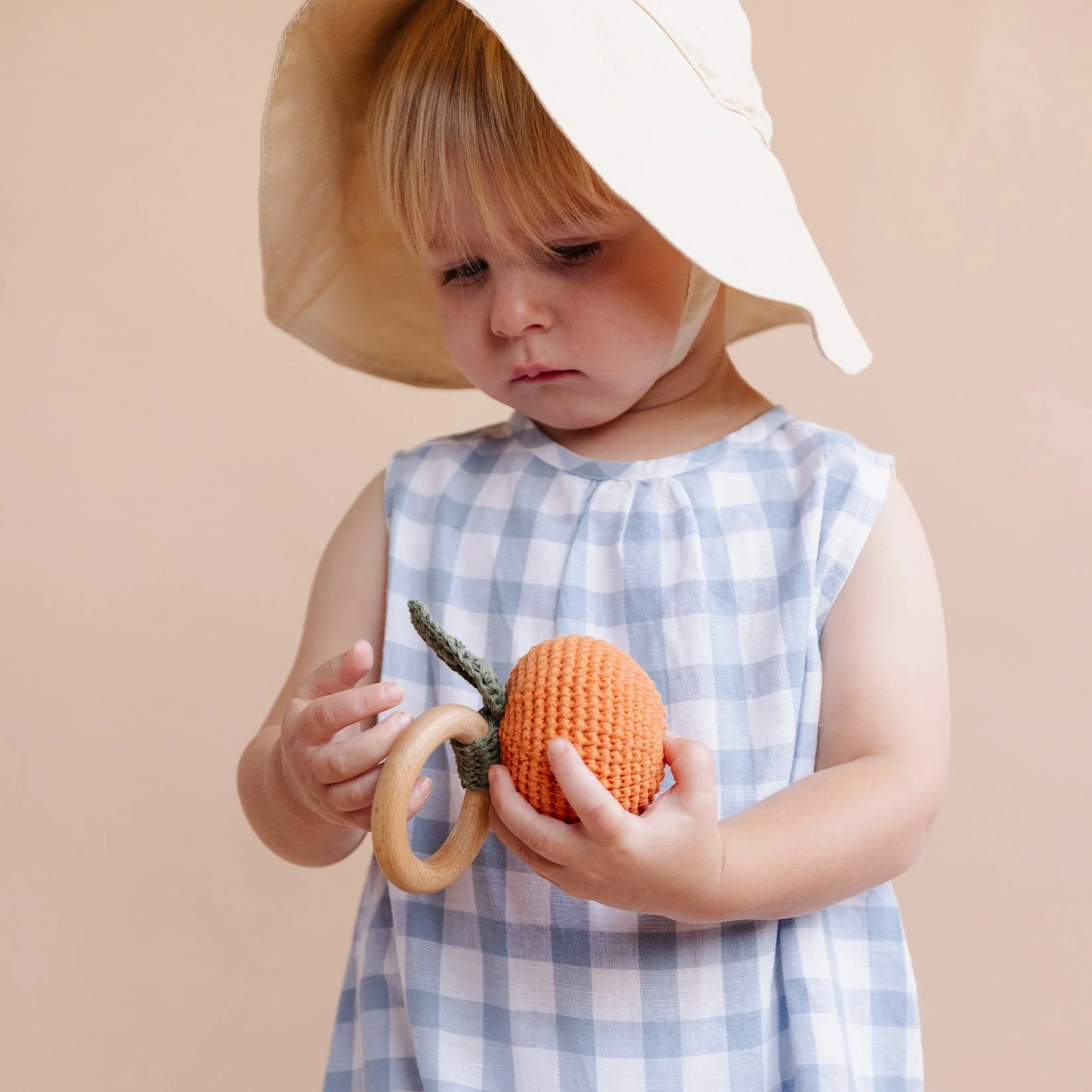 Cotton Crochet Rattle Teether - Orange by The Blueberry Hill - Image 2
