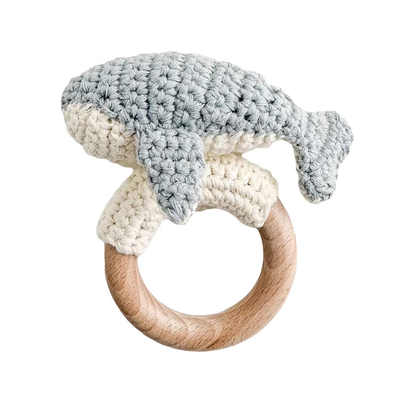 Cotton Crochet Rattle Teether - Whale by The Blueberry Hill