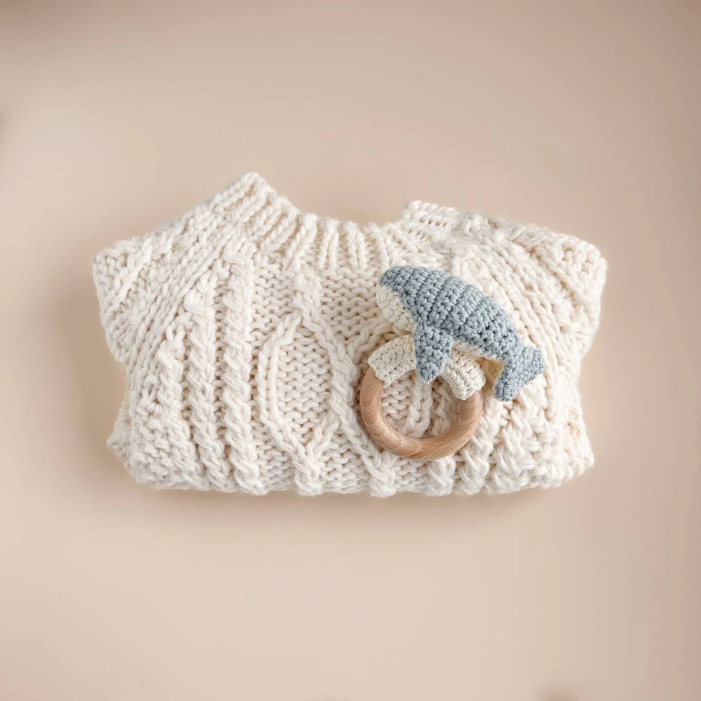 Cotton Crochet Rattle Teether - Whale by The Blueberry Hill - Image 4