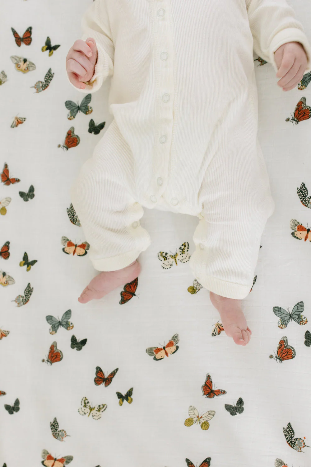 Cotton Muslin Crib Sheet - Butterfly Migration by Clementine Kids - Image 3