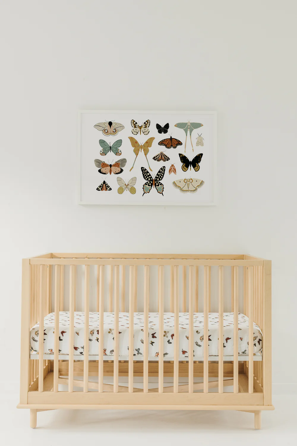 Cotton Muslin Crib Sheet - Butterfly Migration by Clementine Kids - Image 4