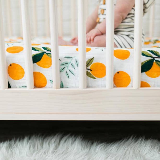 Cotton Muslin Crib Sheet - Clementine by Clementine Kids - Image 2