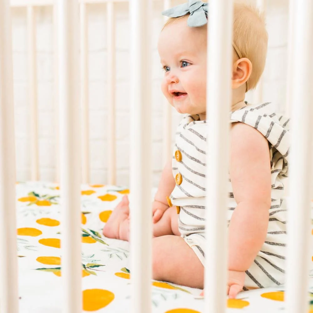 Cotton Muslin Crib Sheet - Clementine by Clementine Kids - Image 3