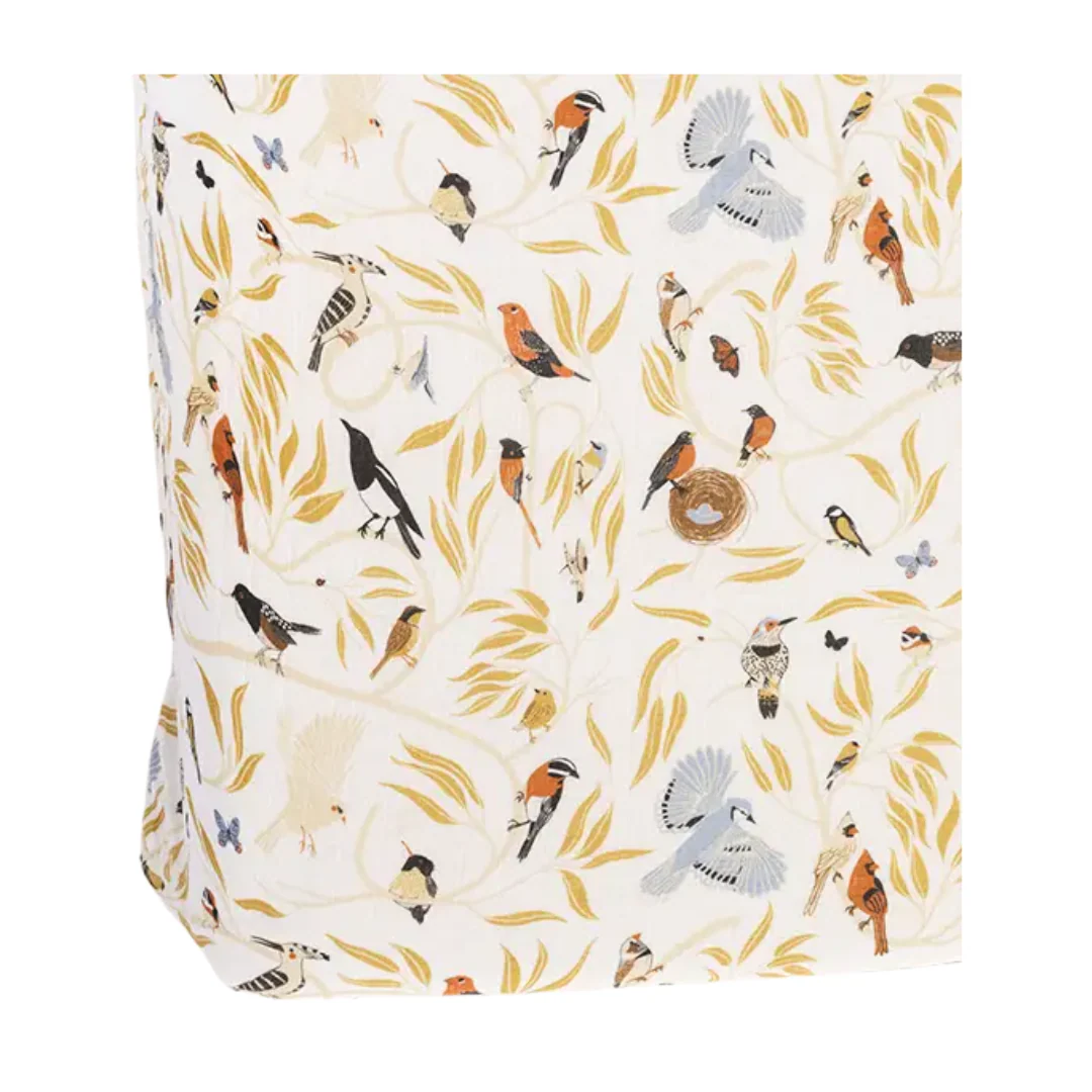 Cotton Muslin Crib Sheet - For The Birds by Clementine Kids