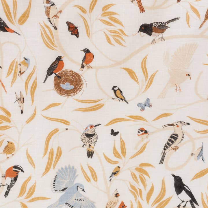 Cotton Muslin Crib Sheet - For The Birds by Clementine Kids - Image 3