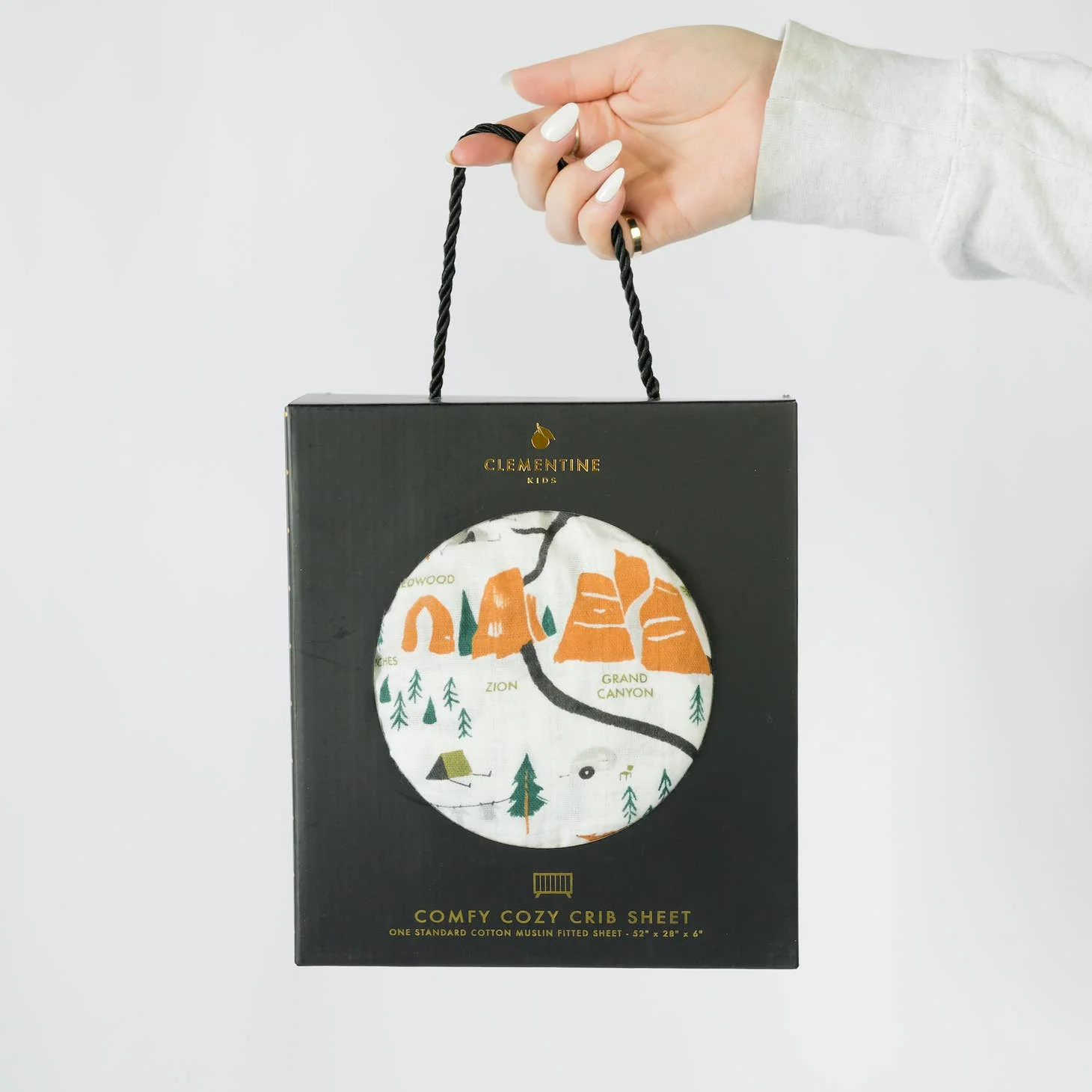 Cotton Muslin Crib Sheet - National Parks by Clementine Kids - Image 2