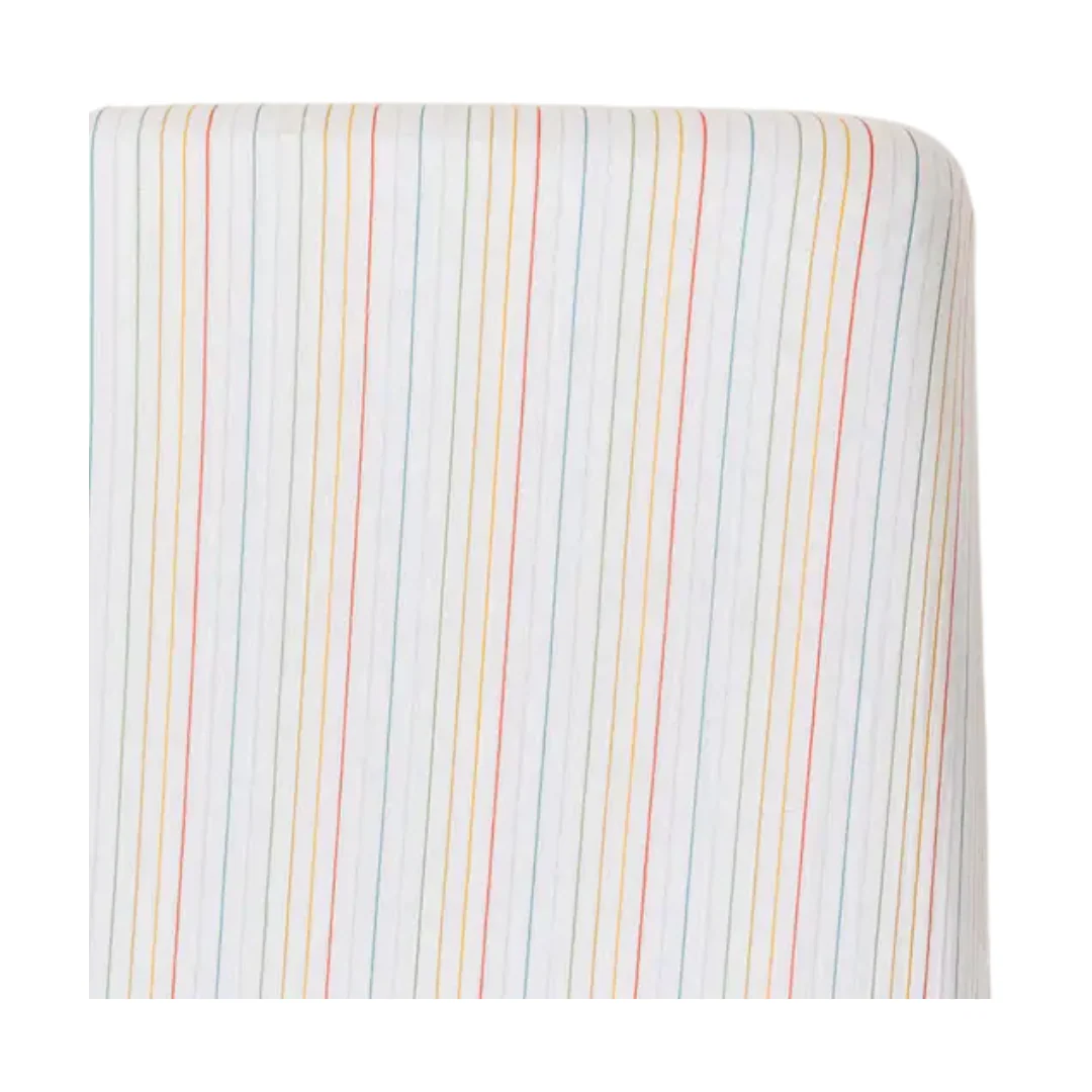 Cotton Muslin Crib Sheet - Rainbow Stripe by Clementine Kids