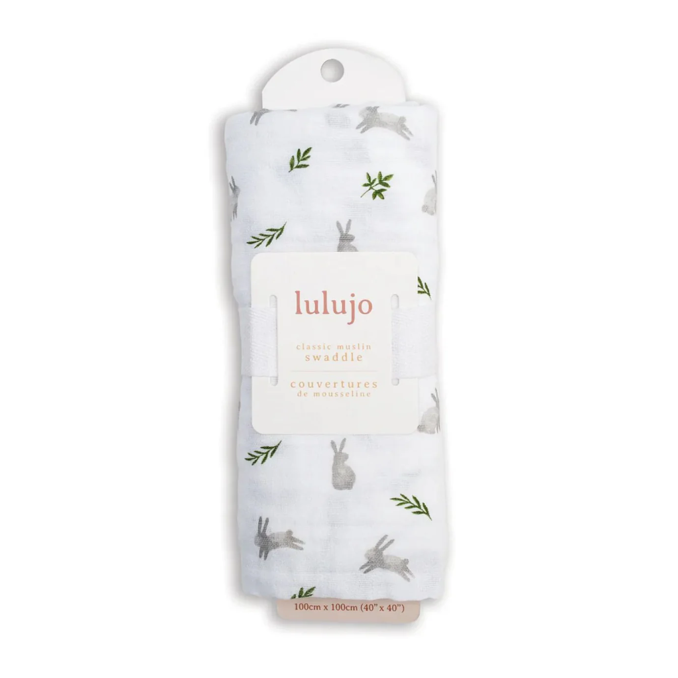 Cotton Muslin Swaddle - Bunnies by Lulujo