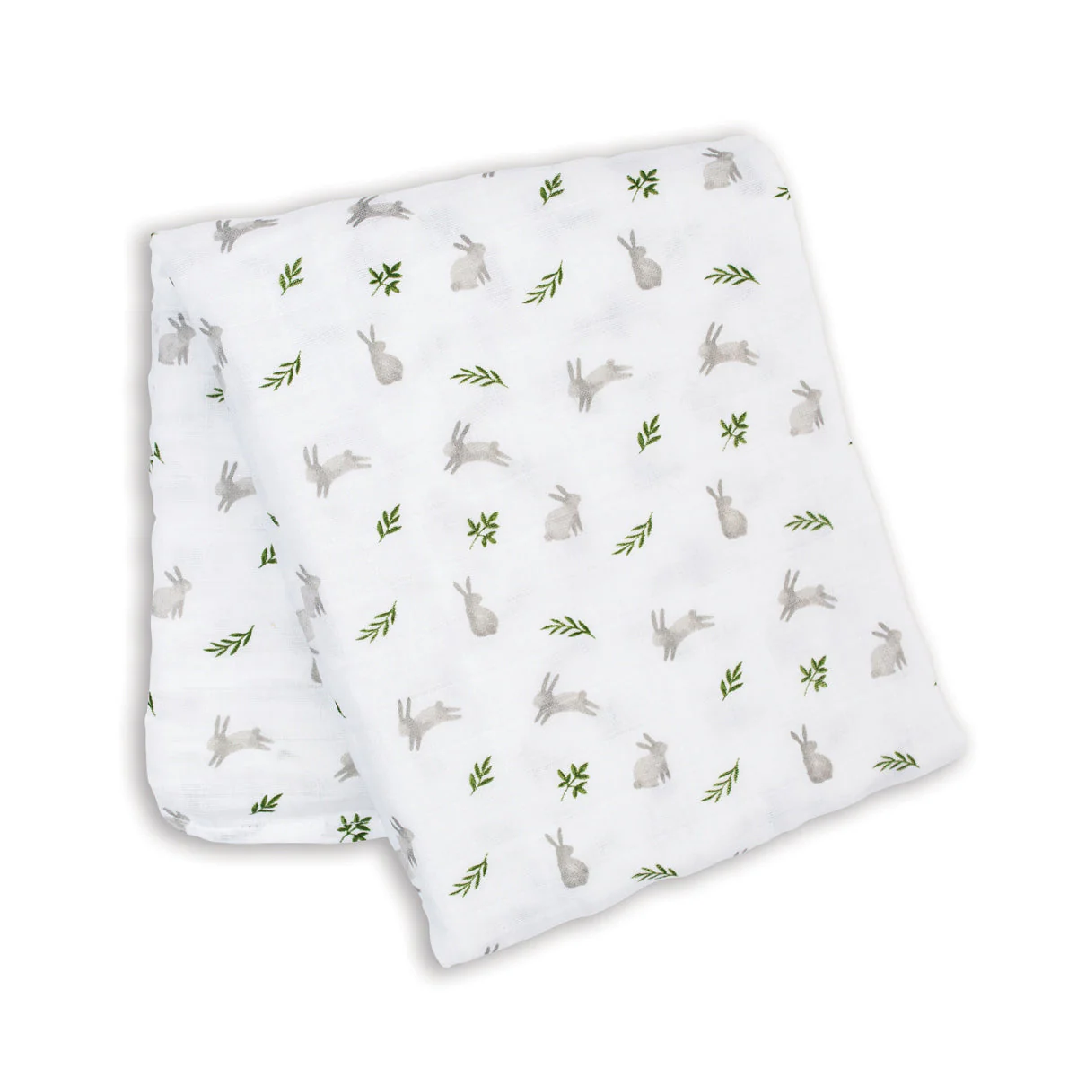 Cotton Muslin Swaddle - Bunnies by Lulujo - Image 8