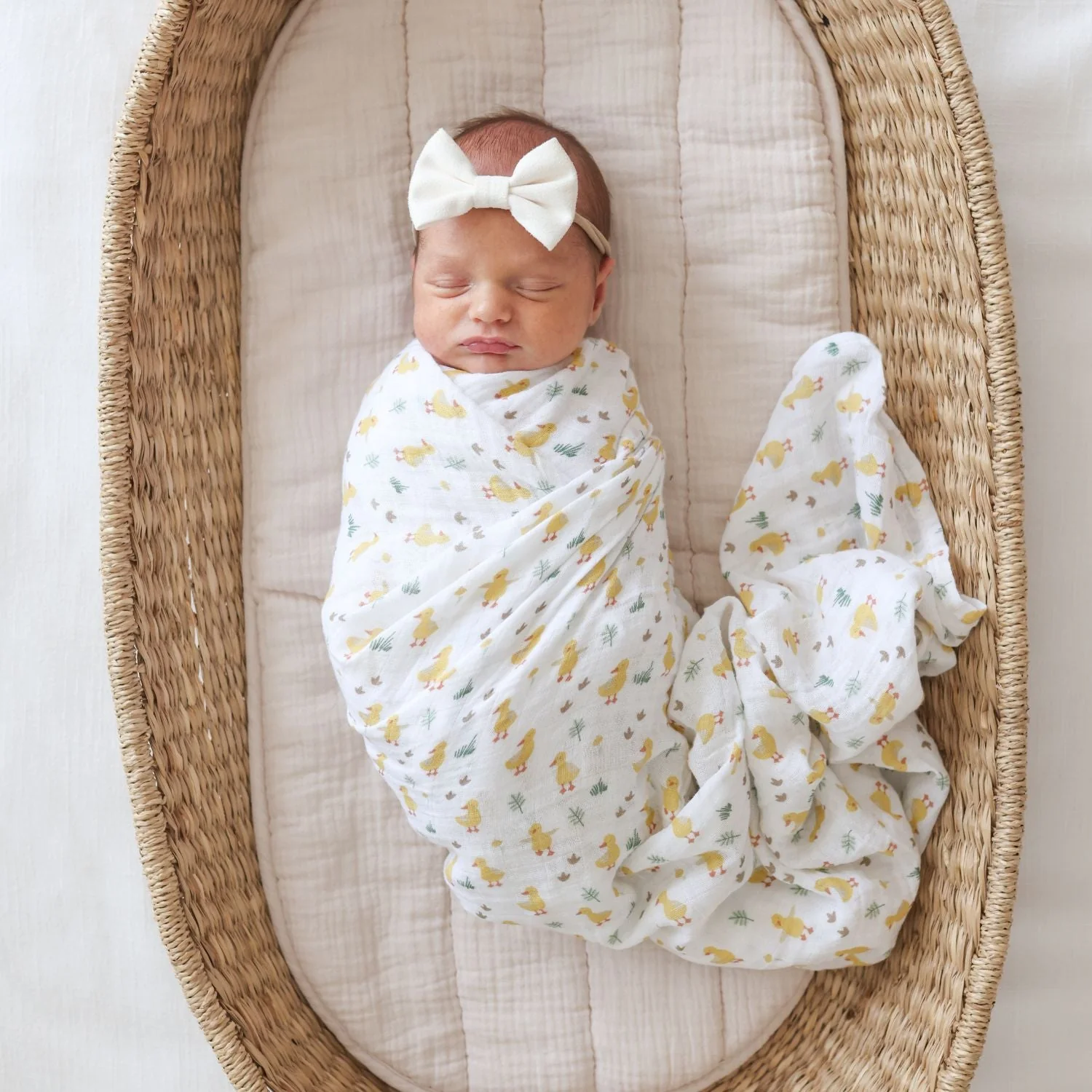Cotton Muslin Swaddle - Duck by Lulujo - Image 2