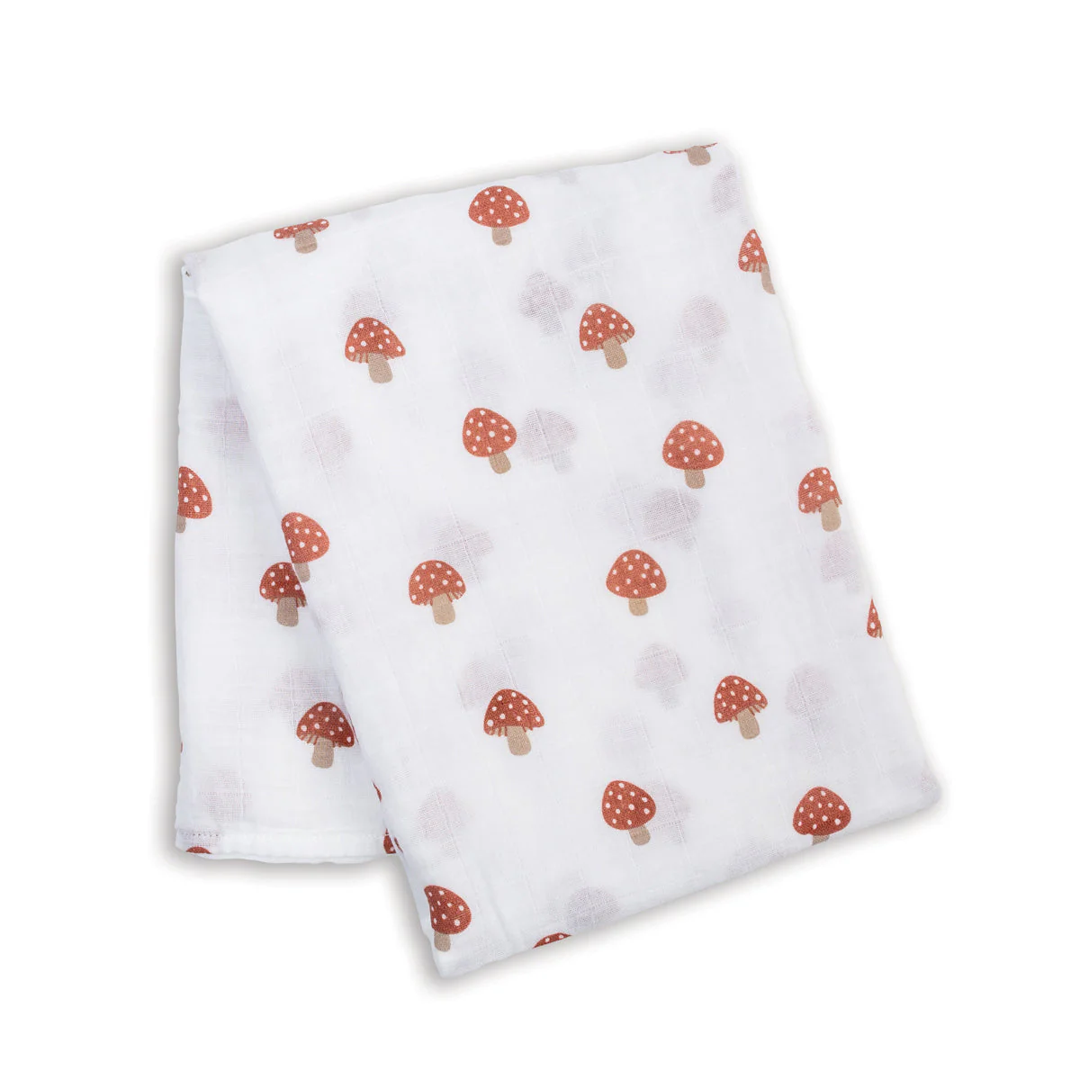 Cotton Muslin Swaddle - Mushroom by Lulujo - Image 7