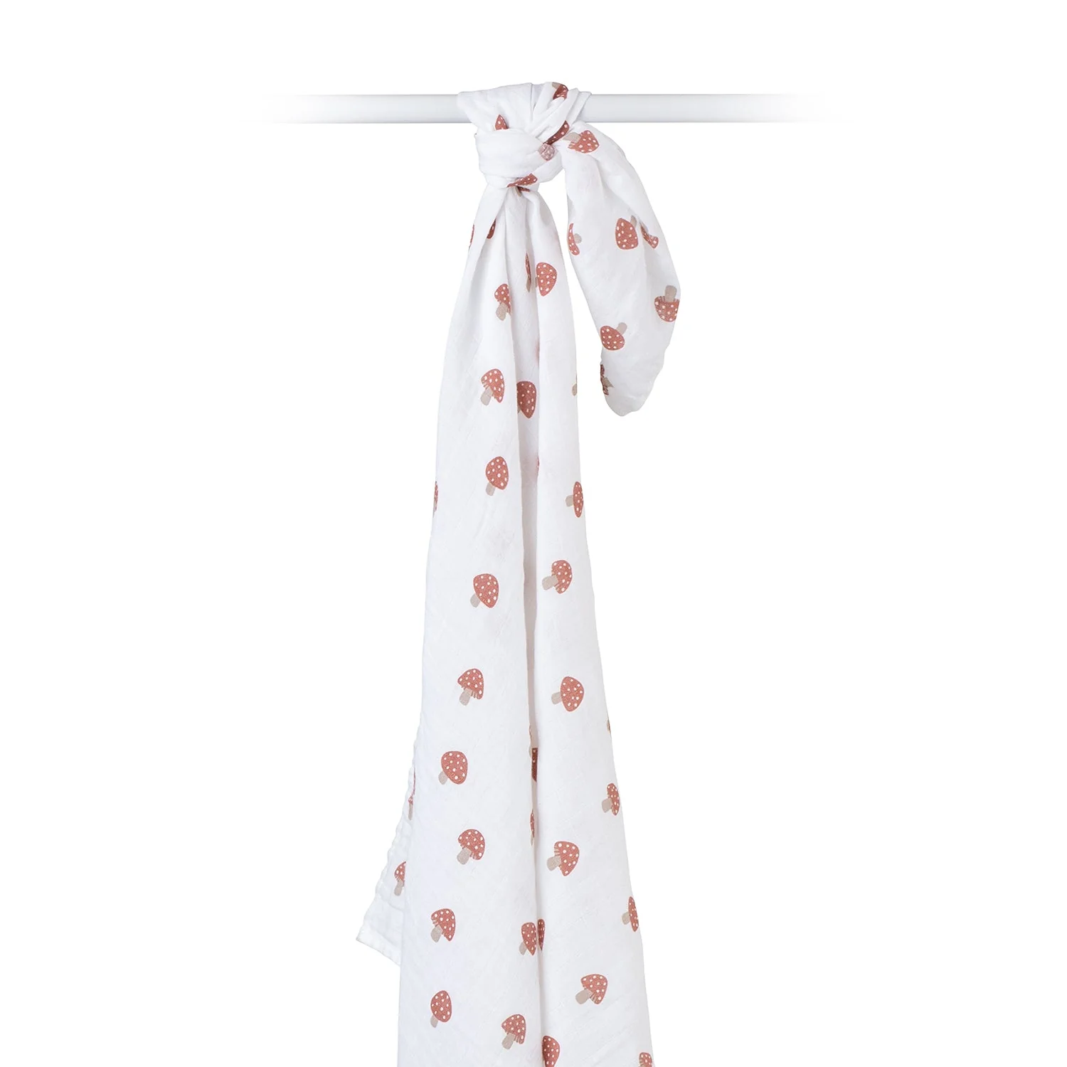 Cotton Muslin Swaddle - Mushroom by Lulujo - Image 8