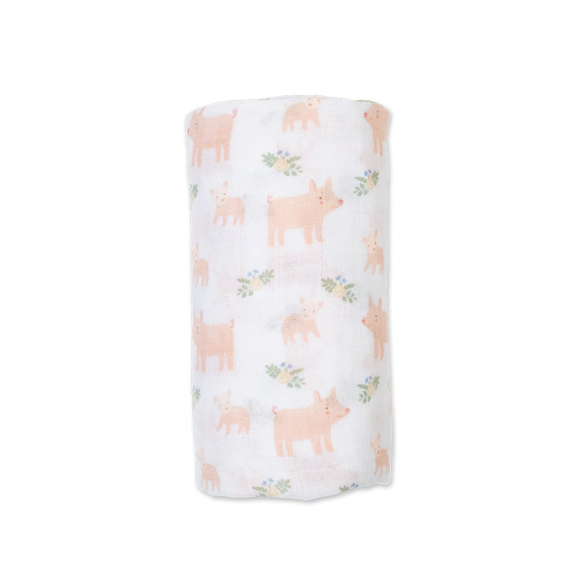 Cotton Muslin Swaddle - Piggy by Lulujo - Image 5