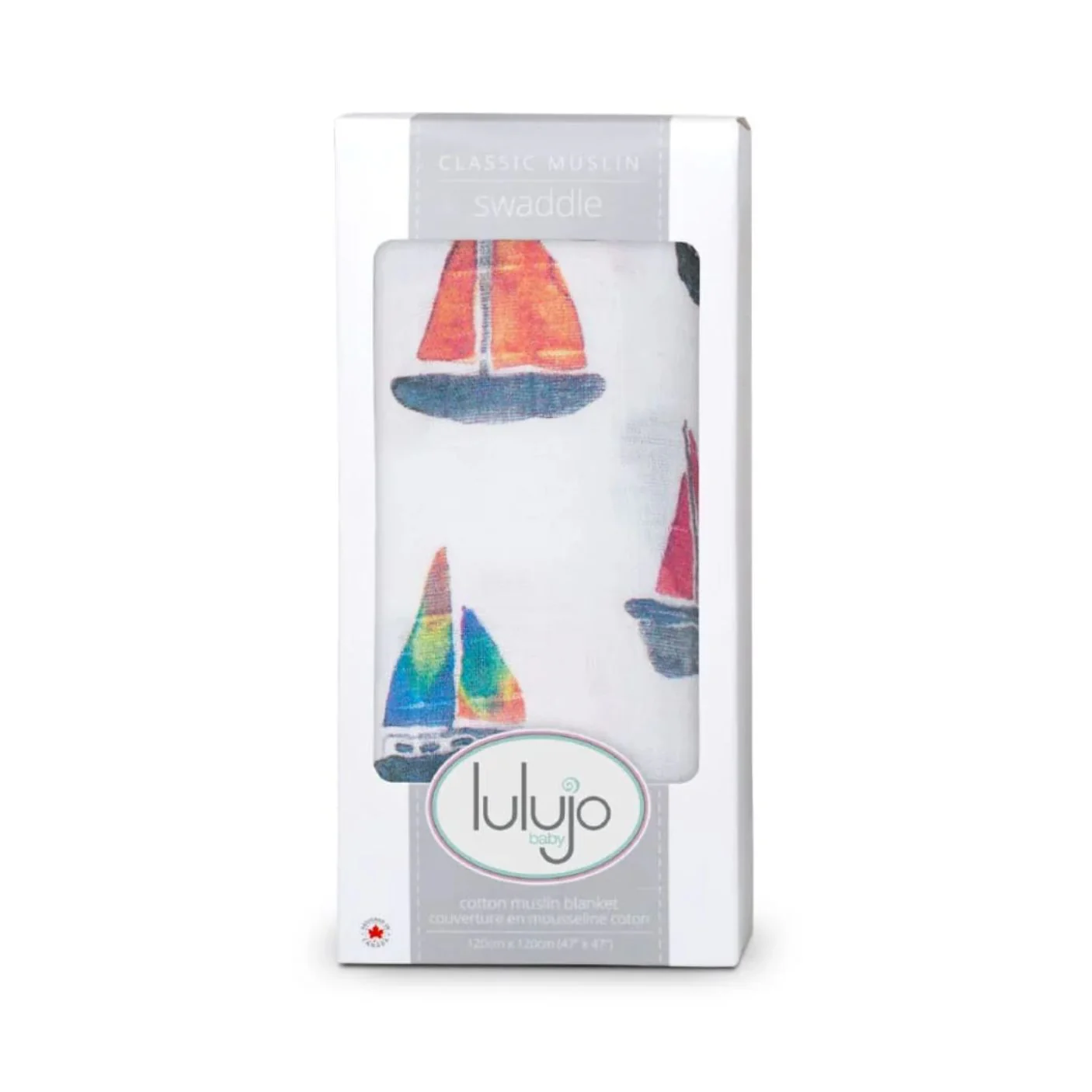 Cotton Muslin Swaddle - Sailboat by Lulujo