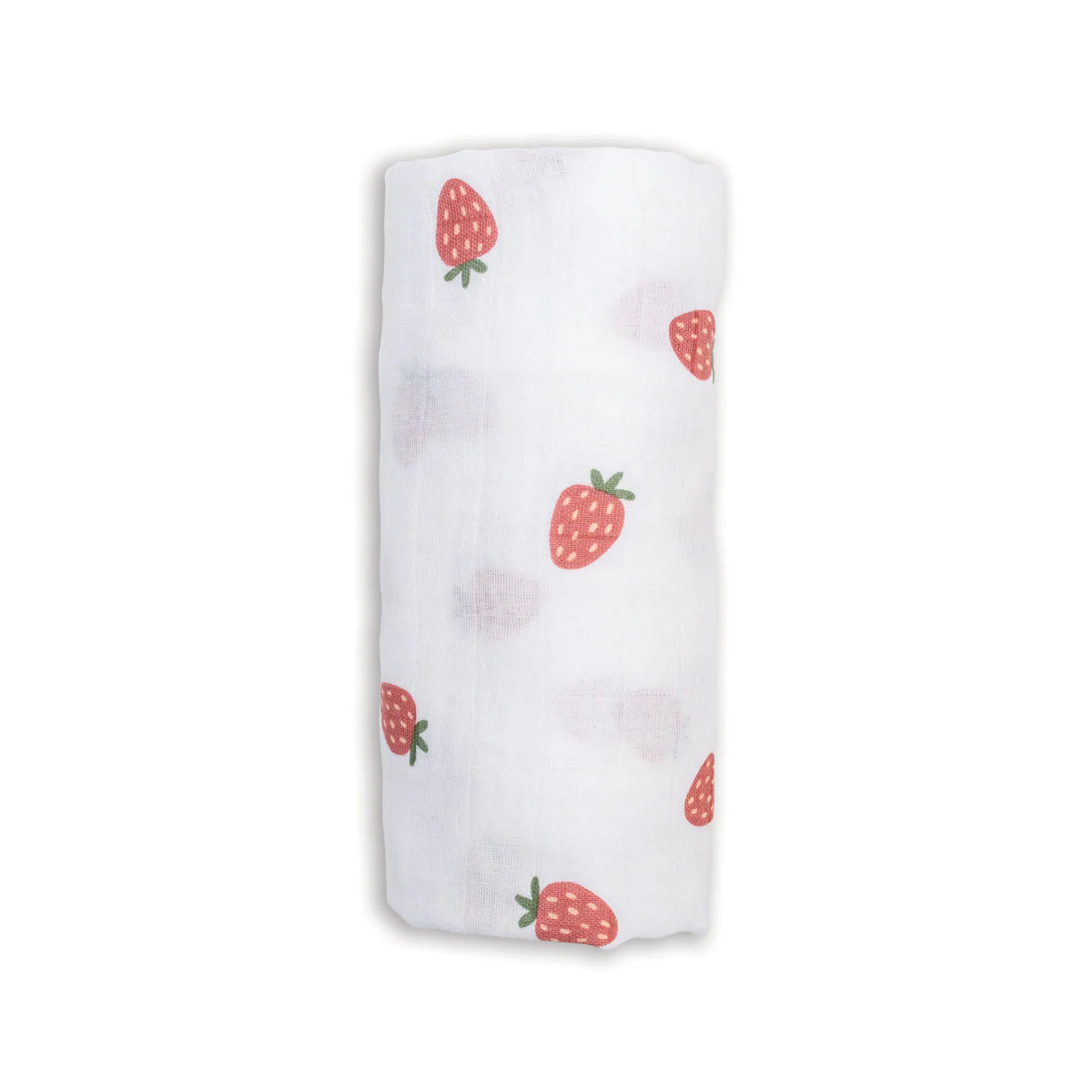 Cotton Muslin Swaddle - Strawberries by Lulujo - Image 6
