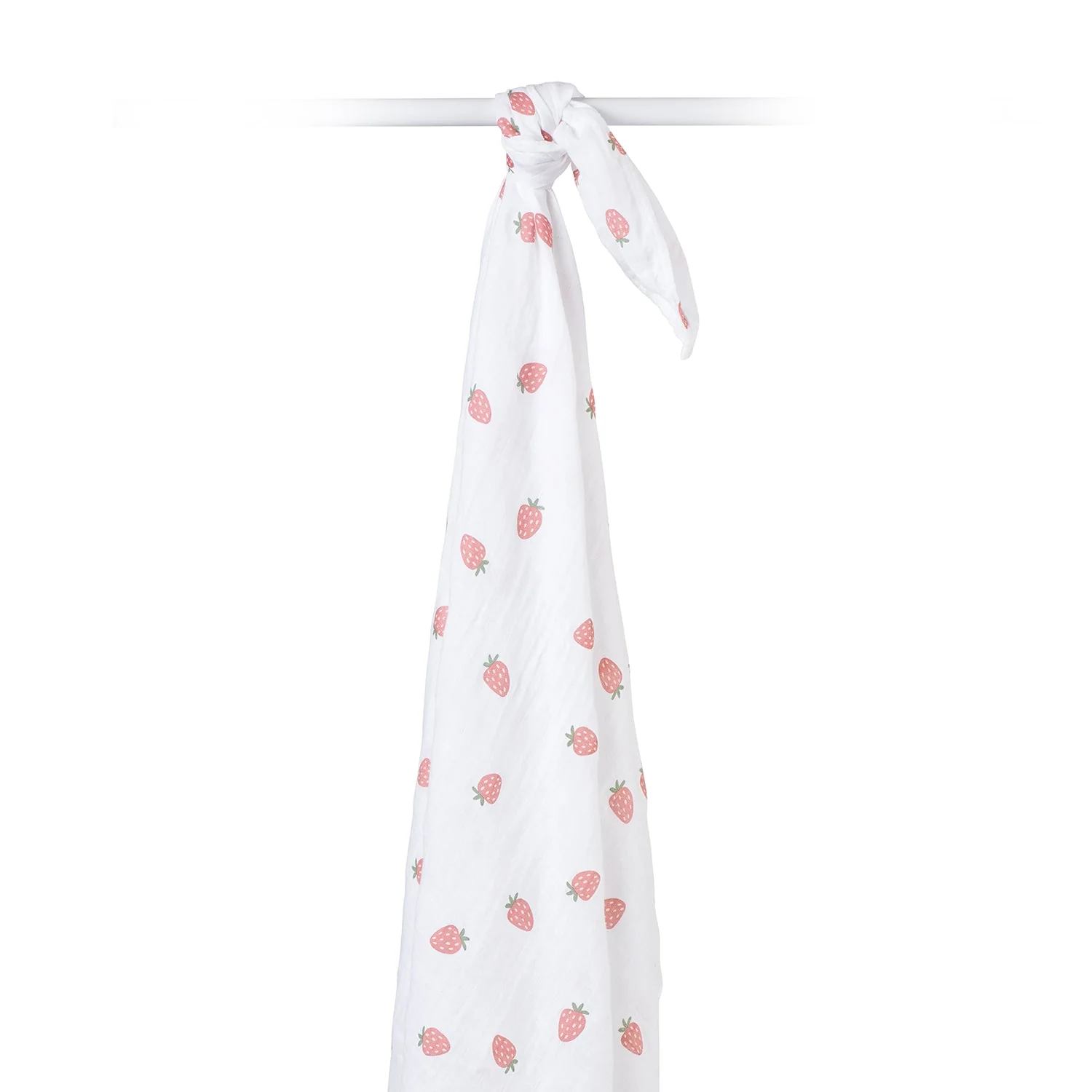 Cotton Muslin Swaddle - Strawberries by Lulujo - Image 8