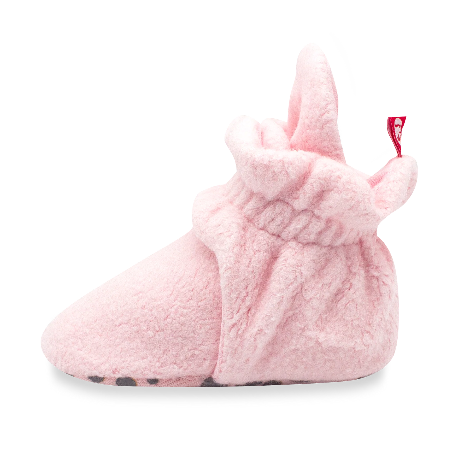 Cozie Fleece Gripper Booties - Baby Pink by Zutano - Image 3