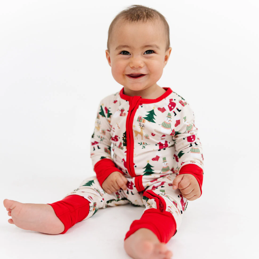 Cozy Christmas Bamboo Convertible Baby Pajamas by Emerson and Friends - FINAL SALE - Image 2
