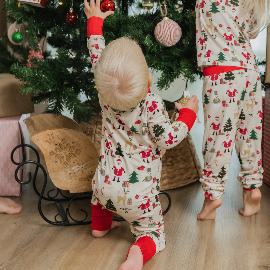 Cozy Christmas Bamboo Convertible Baby Pajamas by Emerson and Friends - FINAL SALE - Image 4