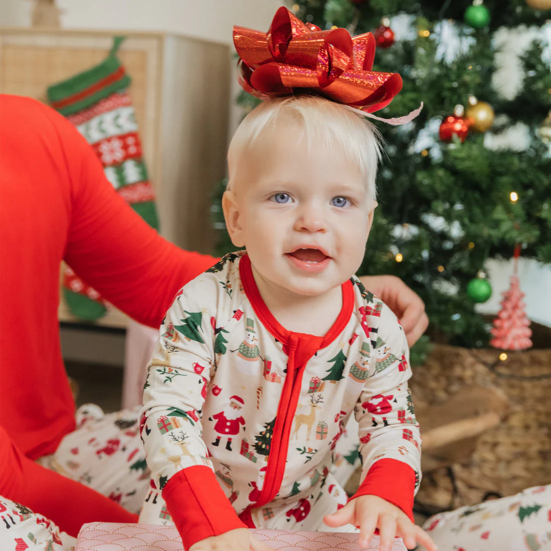 Cozy Christmas Bamboo Convertible Baby Pajamas by Emerson and Friends - FINAL SALE - Image 6
