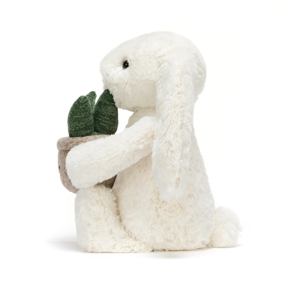 Cream Bunny with Plant by Jellycat - Image 4