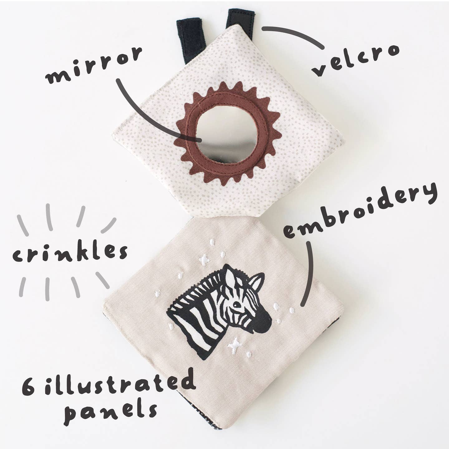 Crinkle Pages Stroller Toy - Wild by Wee Gallery - Image 2