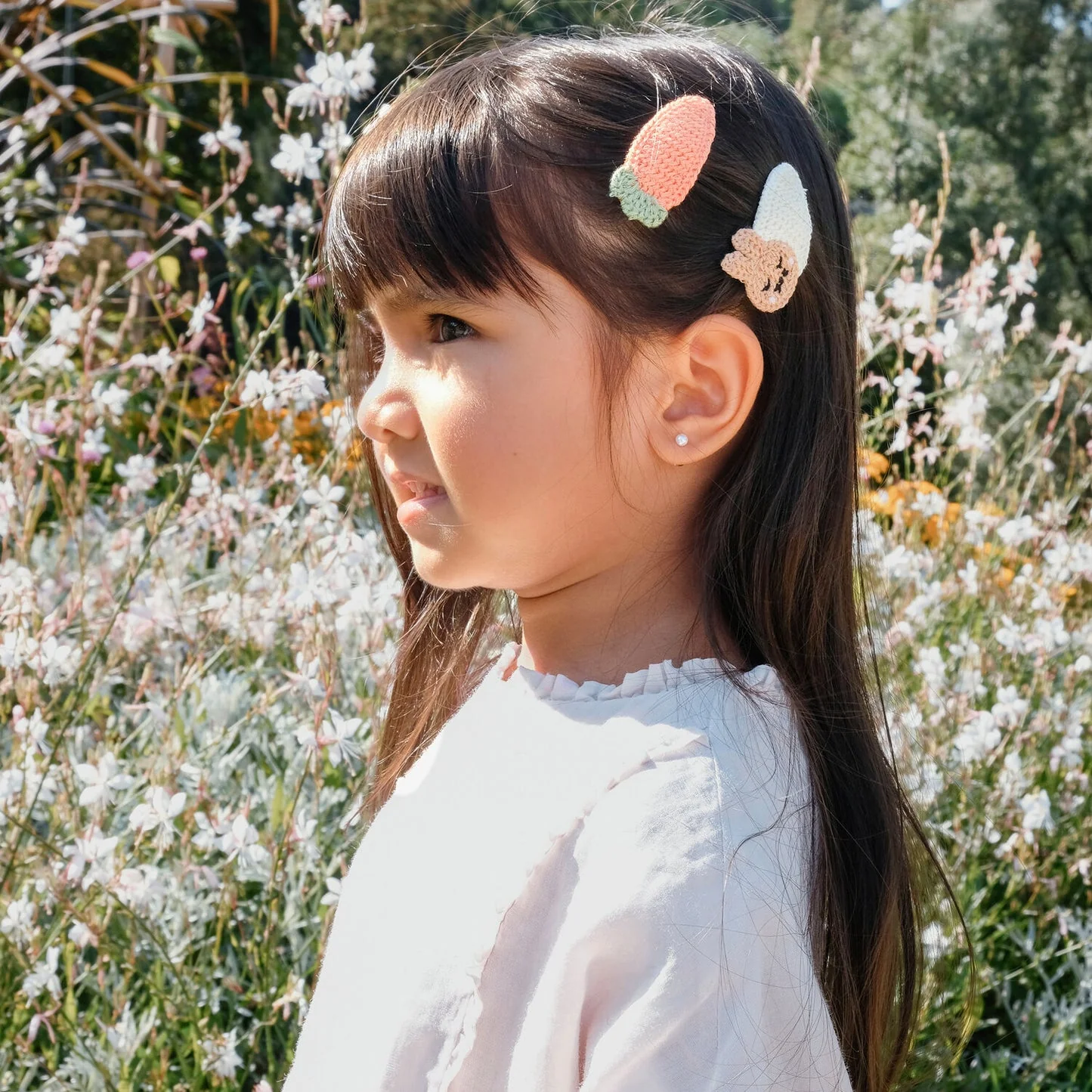 Crochet Bunny Hair Clips by Rockahula Kids - Image 2