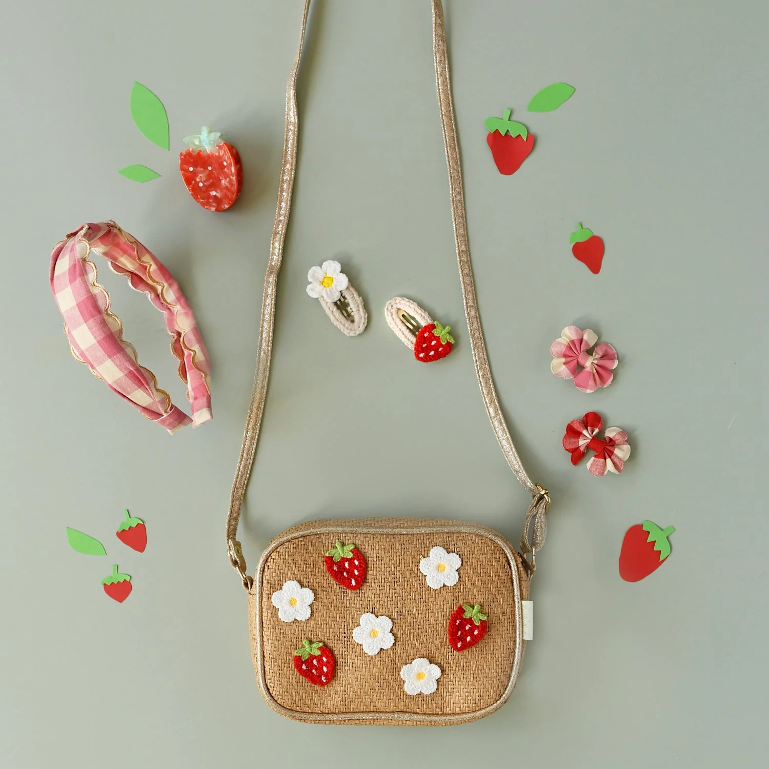 Crochet Daisy and Strawberry Clips by Rockahula Kids - Image 4